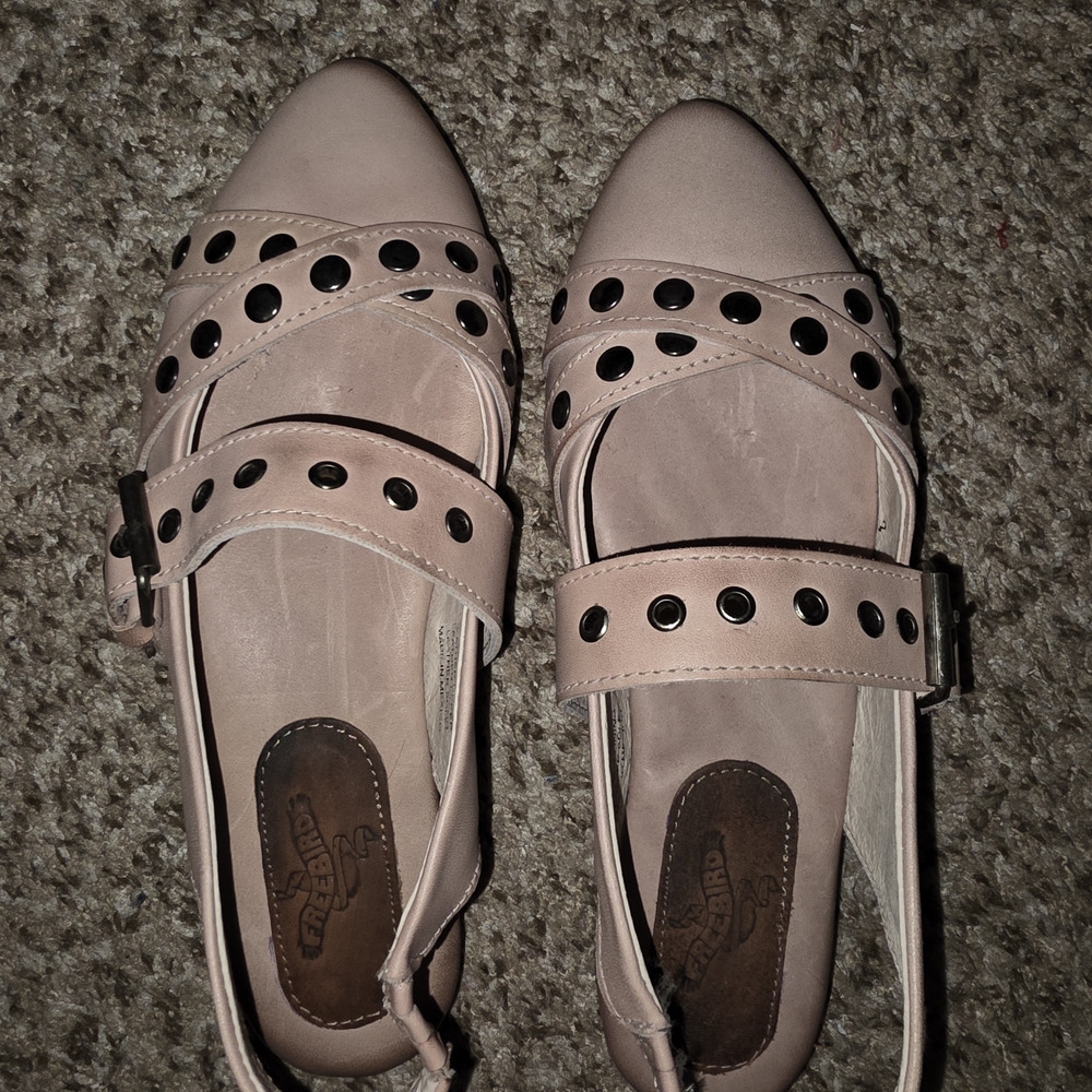 Freebird Pink Studded Flats
